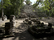 Group D, Temple III at Coba - coba mayan ruins,coba mayan temple,mayan temple pictures,mayan ruins photos